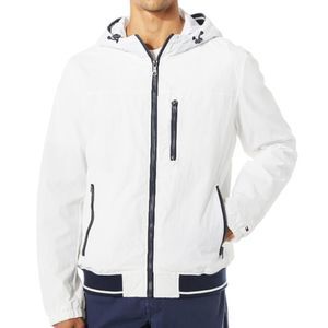 TOMMY HILFIGER Boathouse Hooded Bomber Jacket in White Men's Large